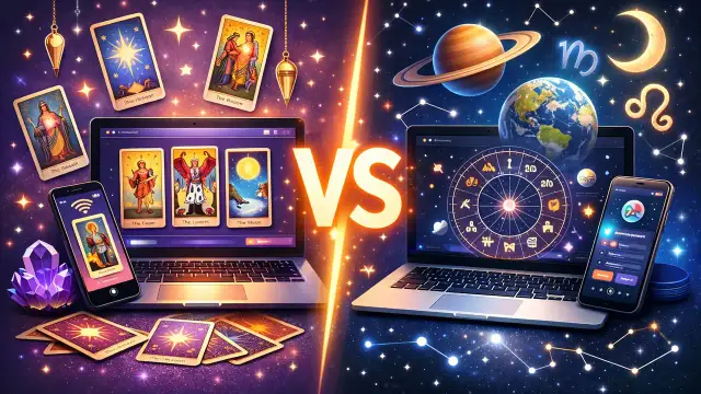 線上塔羅占卜和占星哪個更準？兩種工具的差異比較